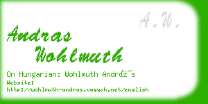 andras wohlmuth business card